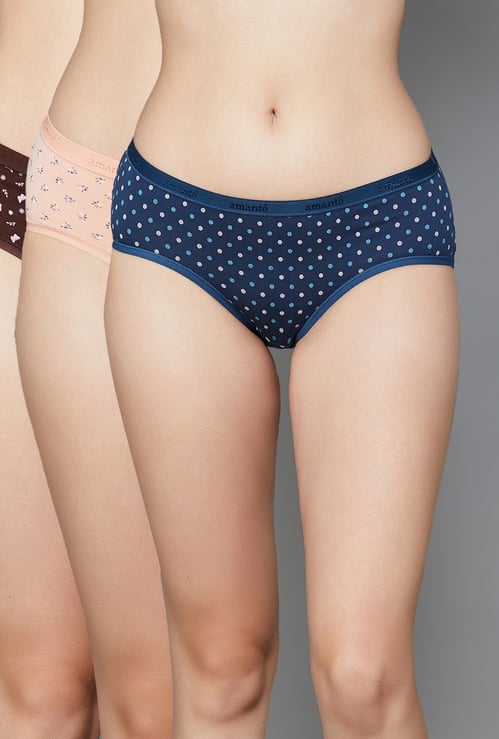 AMANTE Printed Hipster Panties - Pack of 3