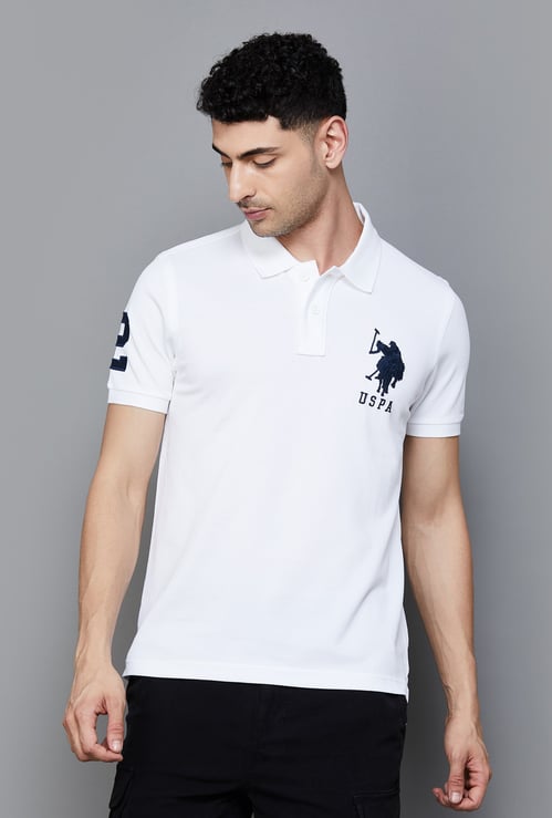 US POLO ASSN Logo Appliqued Polo T-shirt