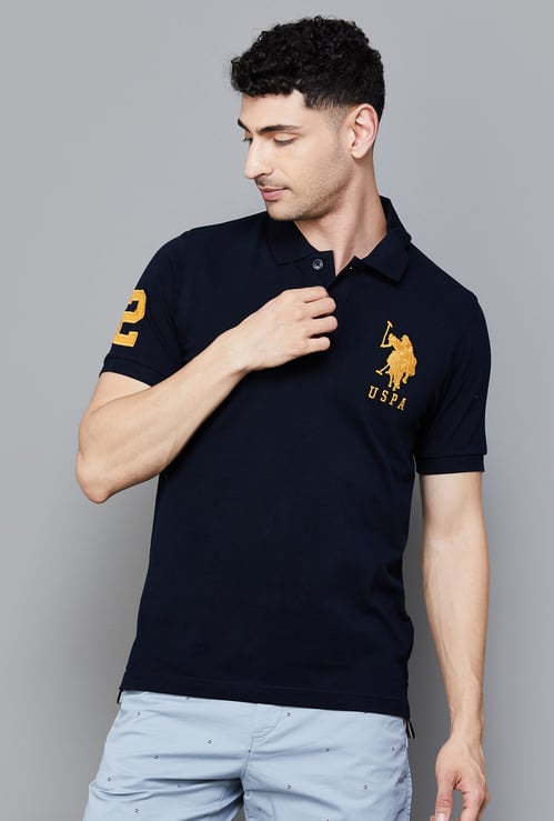 US POLO ASSN Logo Embroidered Regular Fit Polo T-Shirt