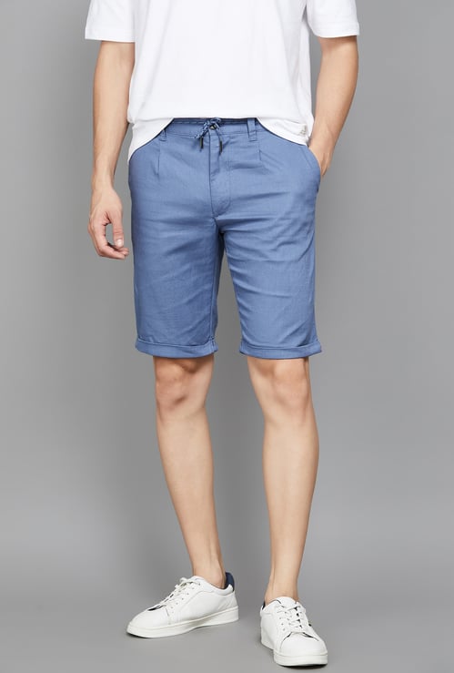 INDIAN TERRAIN Solid Slim Fit Shorts