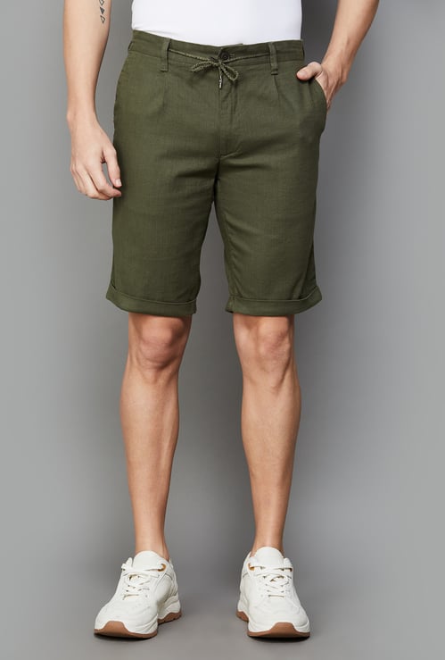 INDIAN TERRAIN Solid Slim Fit Shorts