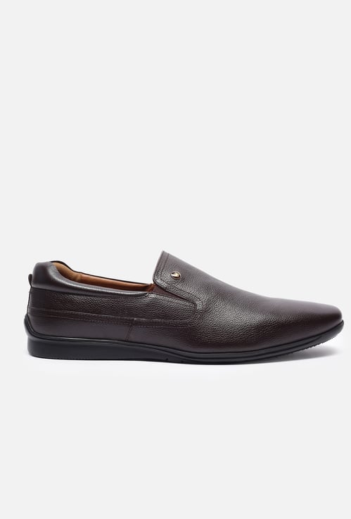 LOUIS PHILIPPE Textured Slip-On Shoes