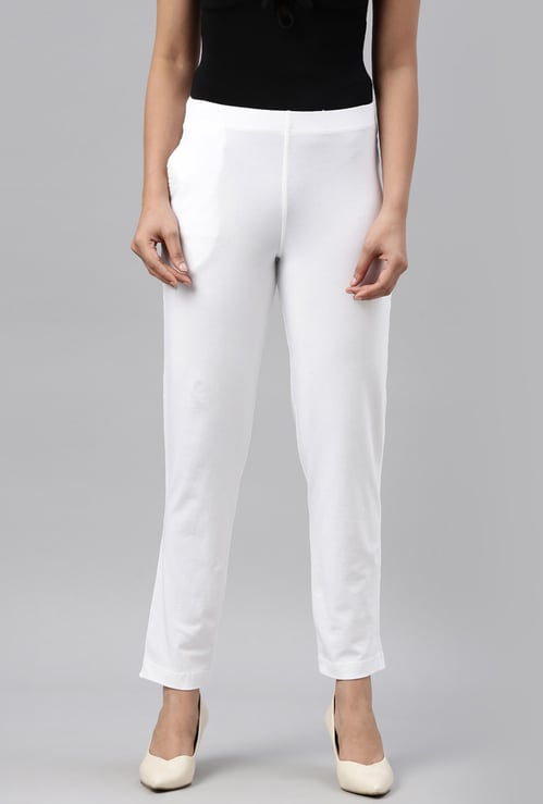 GO COLORS Solid Straight Pants