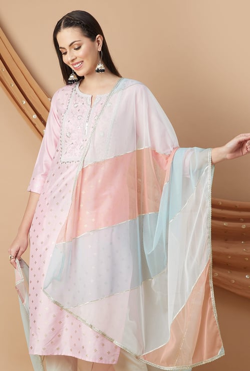 MELANGE Colourblocked Dupatta