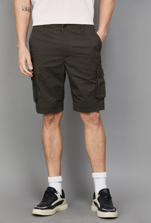 FAHRENHEIT Solid Cargo Shorts