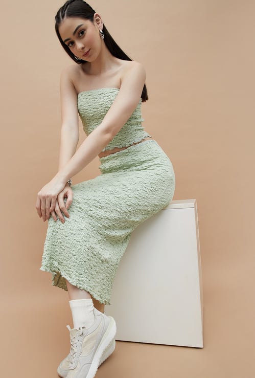 GINGER Textured Pencil Skirt