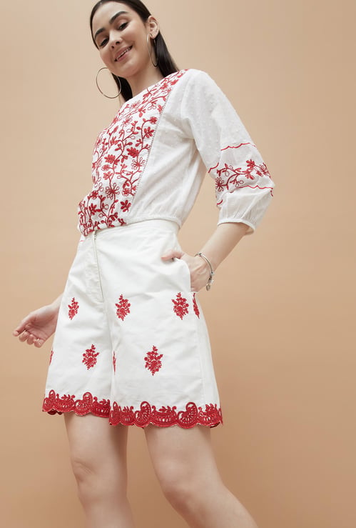 COLOUR ME Embroidered Shorts