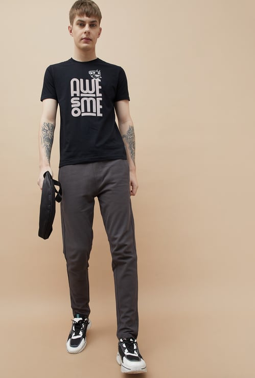 FAME FOREVER Solid Slim Fit Track Pants