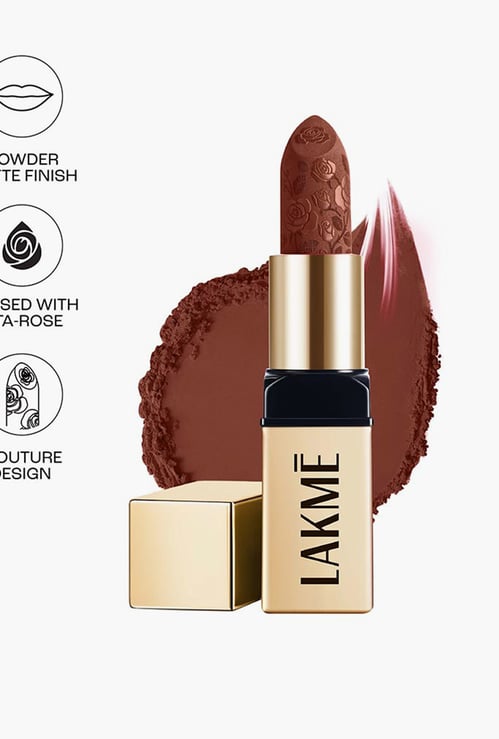 LAKME Rouge Bloom Powder Matte Bullet Lipstick - 204 Cocoa Carnation - 4gm
