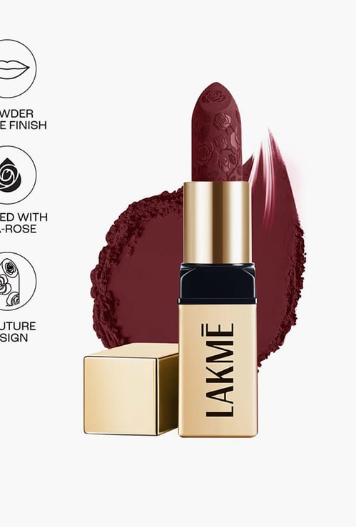 LAKME Rouge Bloom Powder Matte Bullet Lipstick - 208 Plum Garden - 4gm