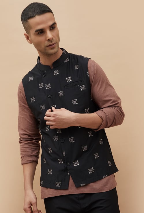 MELANGE Embroidered Nehru Jacket