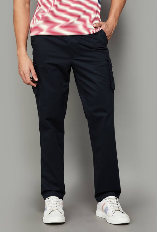 FAHRENHEIT Solid Regular Fit Cargos