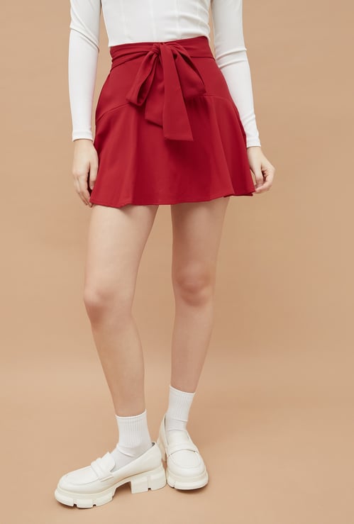 GINGER Solid Mini Skirt
