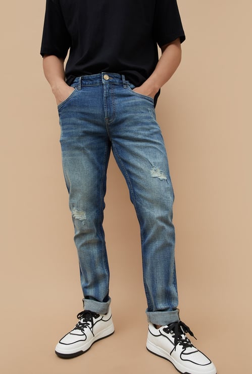 FORCA Distressed Slim Tapered Jeans
