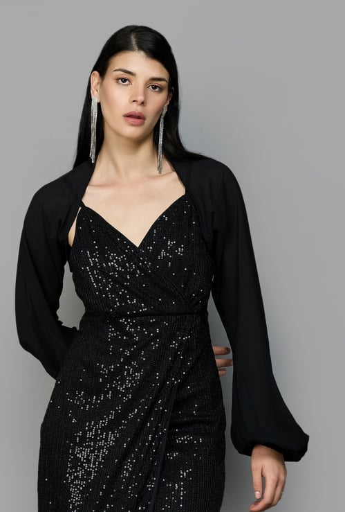 AND Solid Cropped Shrug