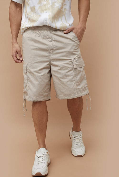 FAME FOREVER Solid Cargo Shorts