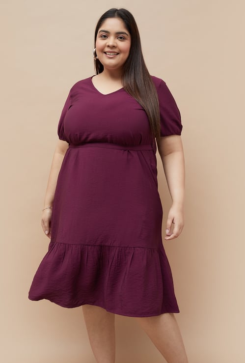 NEXUS Solid A-Line Dress