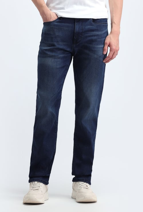 FLYING MACHINE Stonewashed Slim Straight Jeans