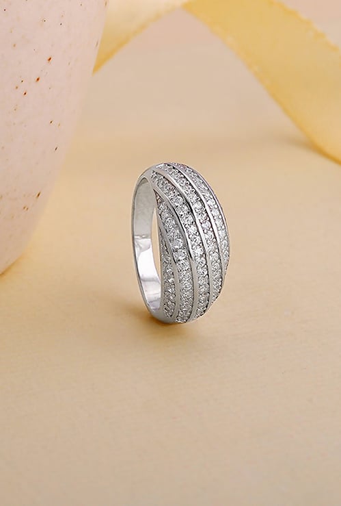 GIVA Sterling Silver Spired Dome Finger Ring