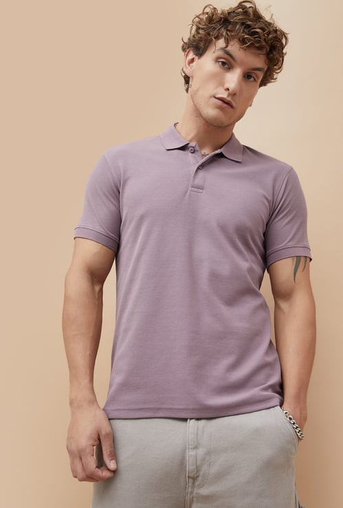 FAME FOREVER Textured Polo T-shirt