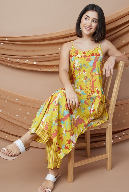 MELANGE Printed Straight Kurta Set