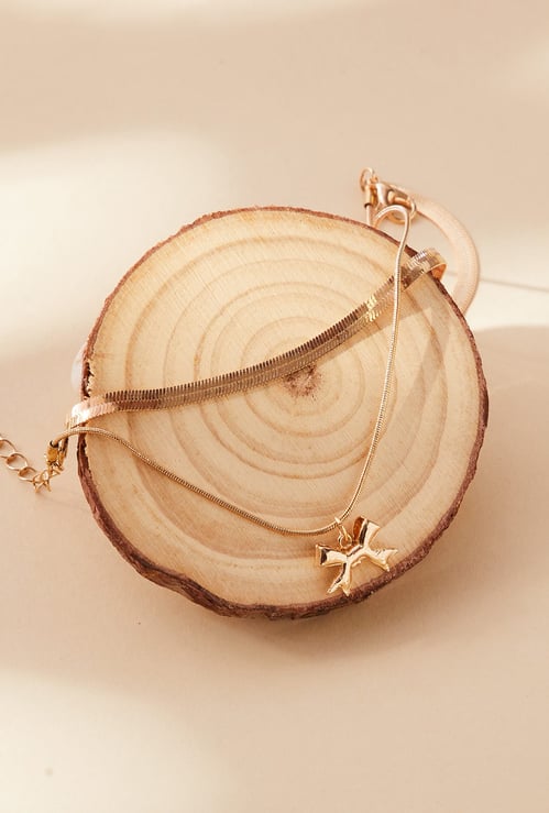 GINGER Layered Bracelet with Bow Charm