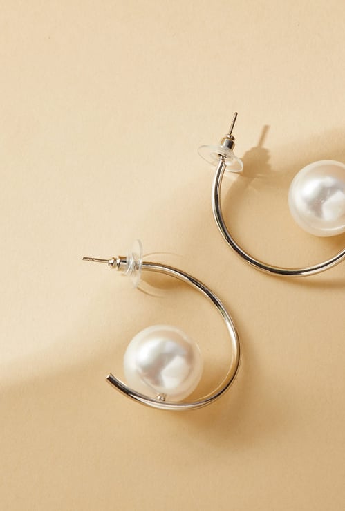 GINGER Pearl Hoop Earrings