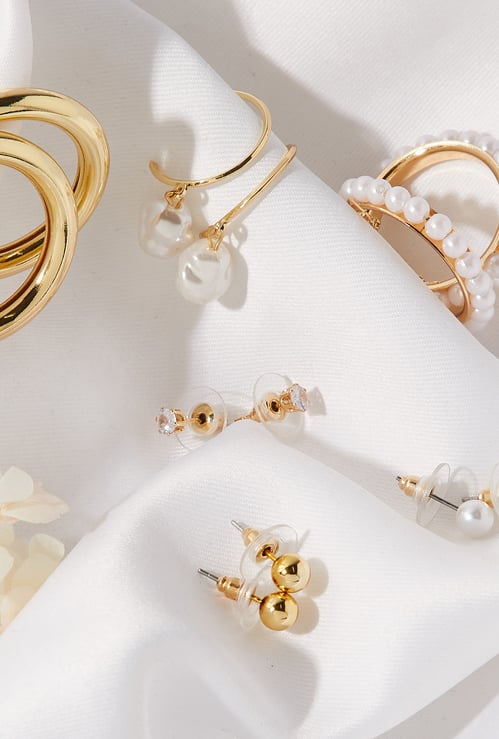 GINGER Assorted Hoop and Stud Earrings - Pack of 6