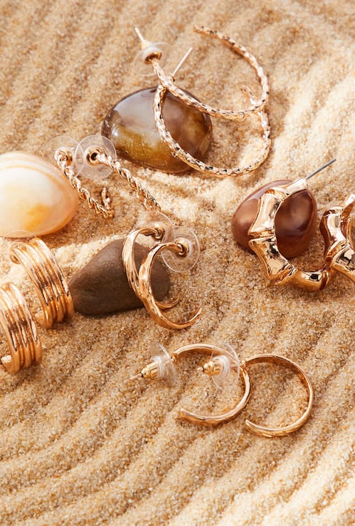 GINGER Assorted Hoop Earrings - Pack of 6