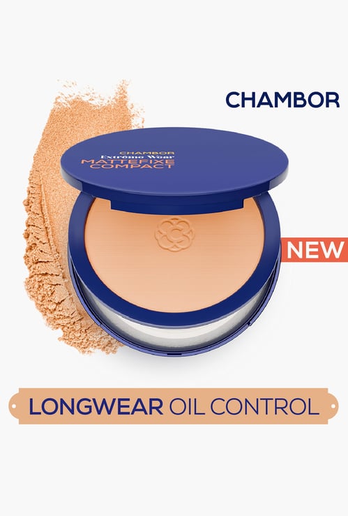 CHAMBOR Extreme Wear Mattefixe Compact Powder - 204 Neutral Tan - 9g