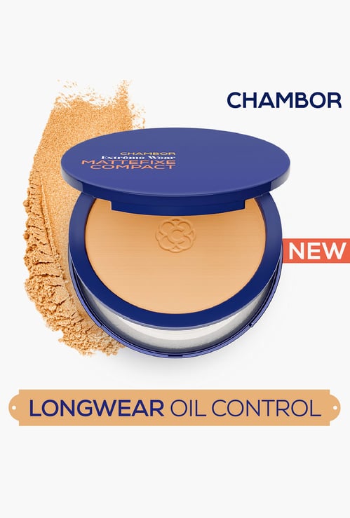 CHAMBOR Extreme Wear Mattefixe Compact  Powder - 205 Warm Medium - 9g