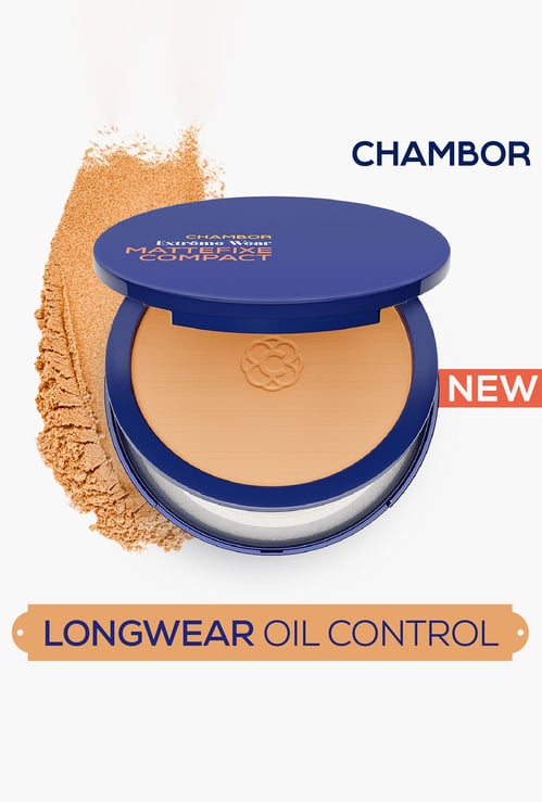 CHAMBOR Extreme Wear Mattefixe Compact  Powder - 206 Warm Tan - 9g
