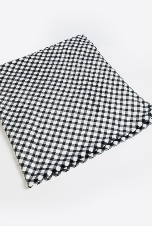 FS MINI KLUB Girls Gingham Checked Mink Single Layer Blanket