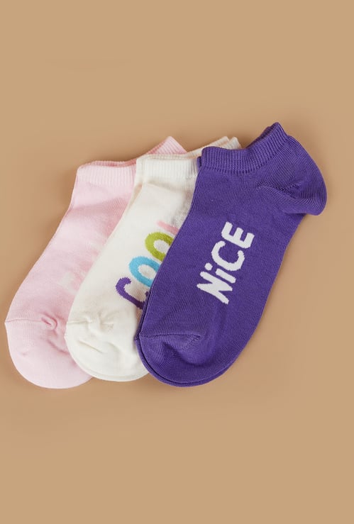 GINGER Knitted No-Show Socks - Pack of 3