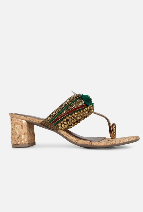 INC.5 Embellished One-Toe Block Heels