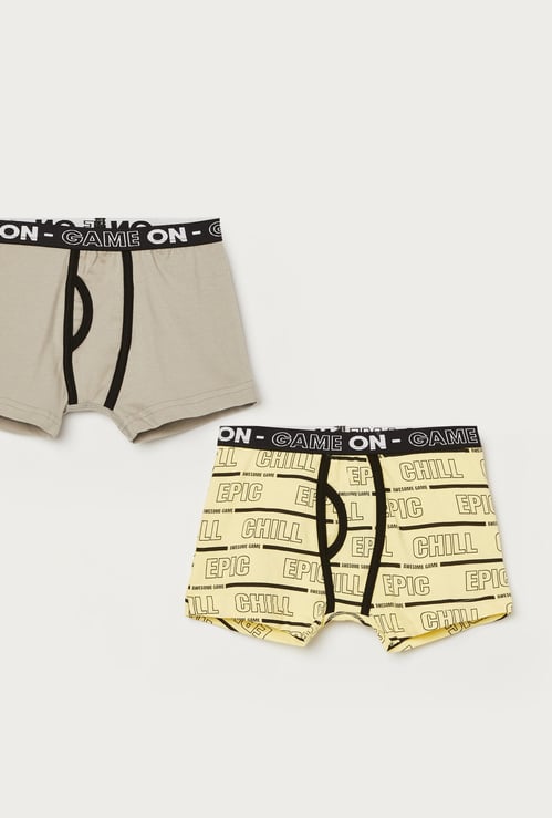 FAME FOREVER Boys Assorted Trunks - Pack of 2