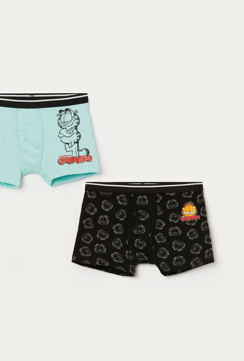 FAME FOREVER Boys Garfield Print Trunks - Pack of 2