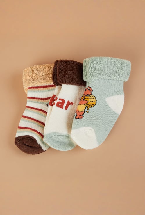 FAME FOREVER Chenille Patterned Ankle-Length Socks - Pack of 3