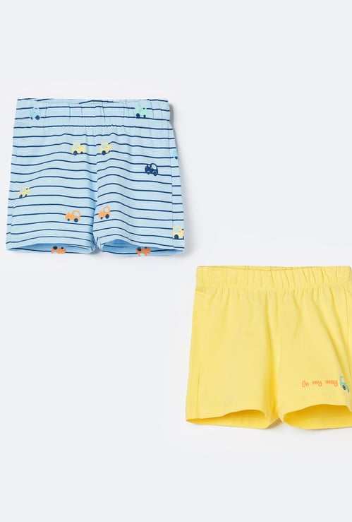 JUNIOR BABY Boys Assorted Shorts - Pack of 2