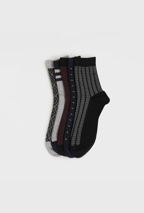BONJOUR Printed Crew-Length Socks - Pack of 5