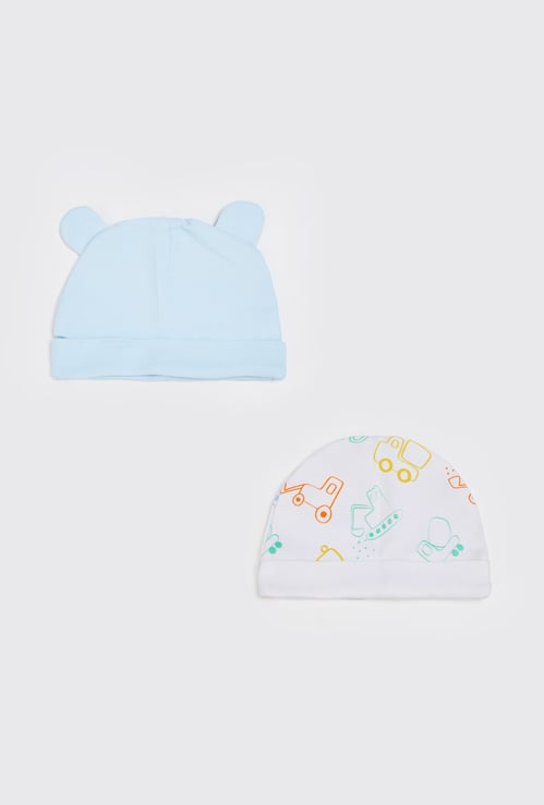 JUNIOR BABY Boys Assorted Beanie - Pack of 2