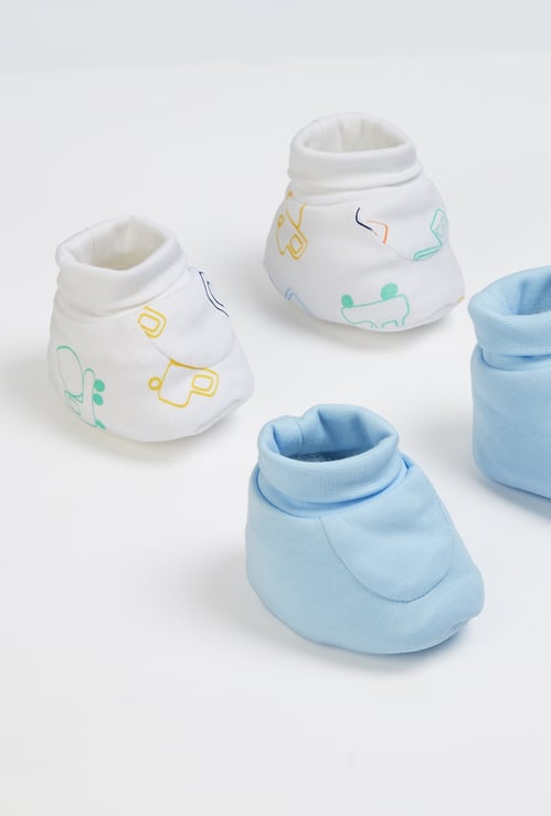 JUNIOR BABY Boys Assorted Booties - Pack of 2
