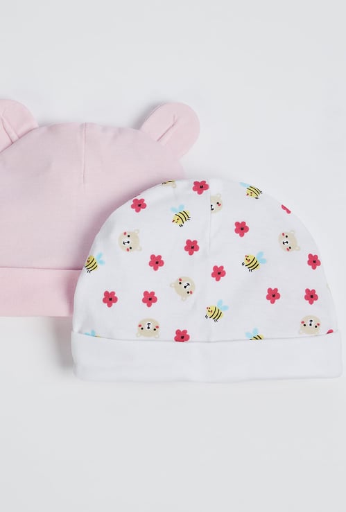 JUNIOR BABY Girls Assorted Beanie - Pack of 2