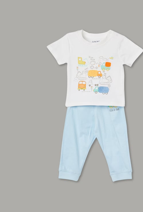 JUNIOR BABY Boys Printed T-shirt with Joggers