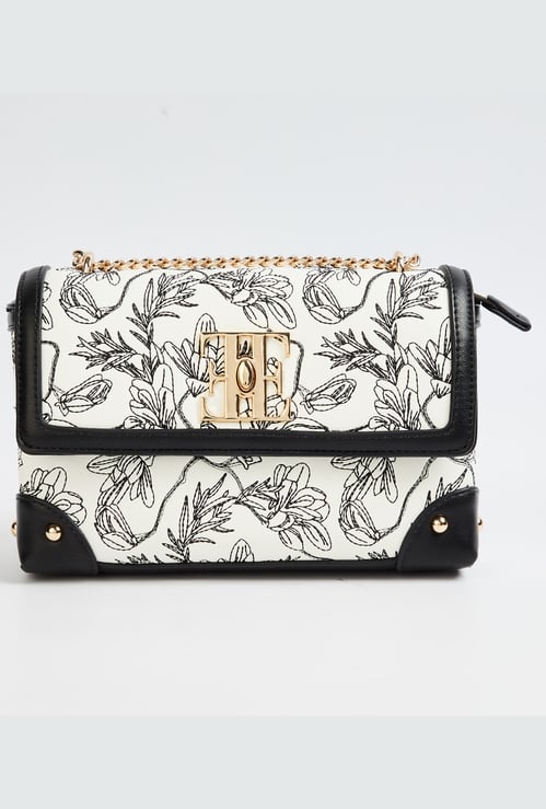 ELLE Floral Embroidered Sling Bag