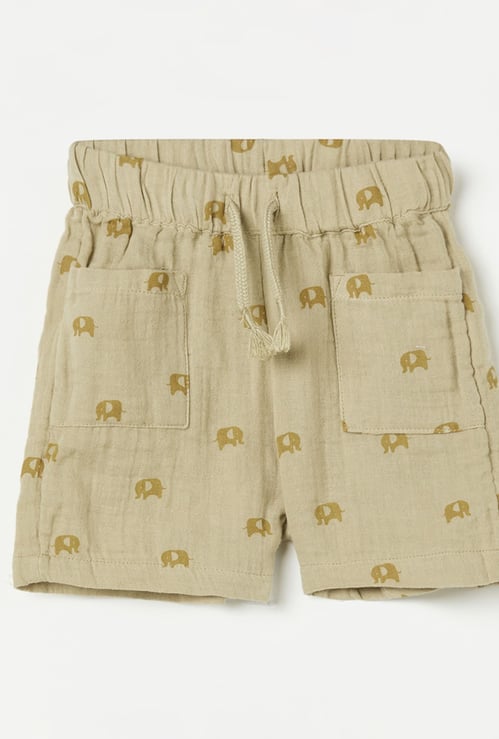 JUNIORS Boys Elephant Print Elasticated Shorts