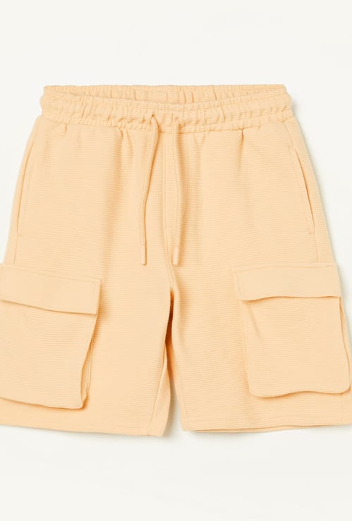 FAME FOREVER Boys Ribbed Cargo Shorts