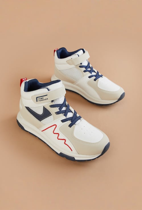 FAME FOREVER Boys Panelled High-Top Sneakers