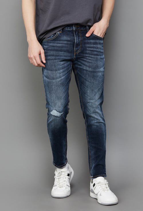 JACK & JONES Distressed Regular Tapered Jeans