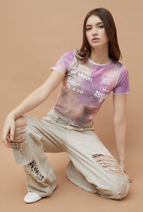 GINGER Printed Crop T-shirt